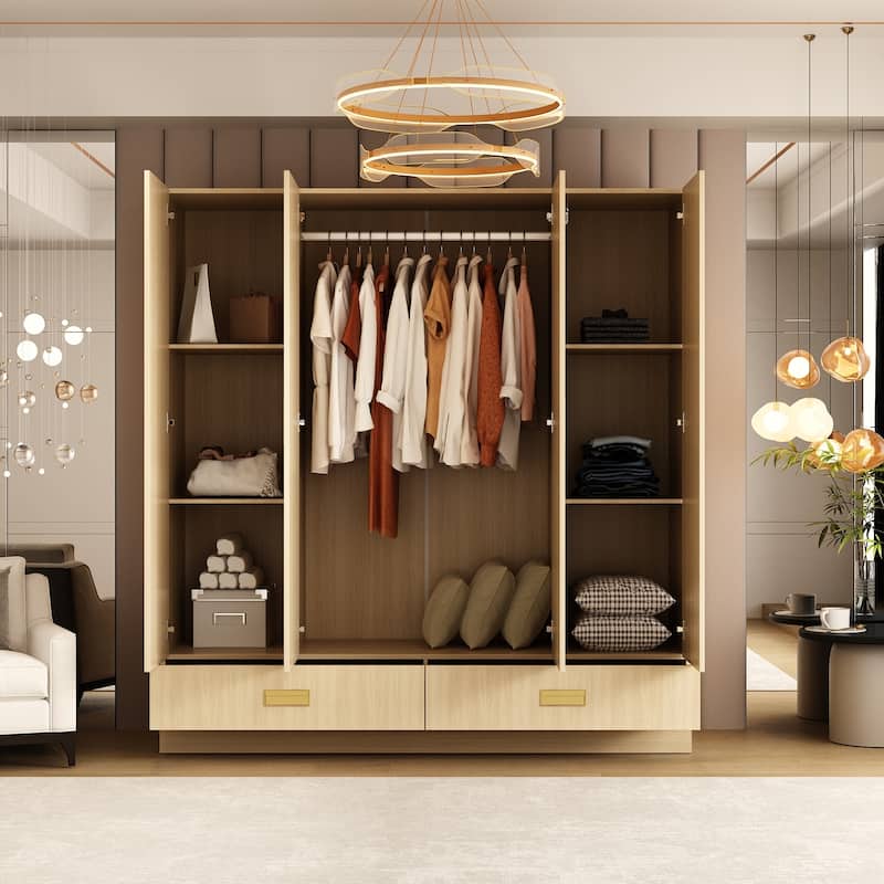 Large Wardrobe w/Optional Top Cabinet Bedroom Accent Closet Cabinet