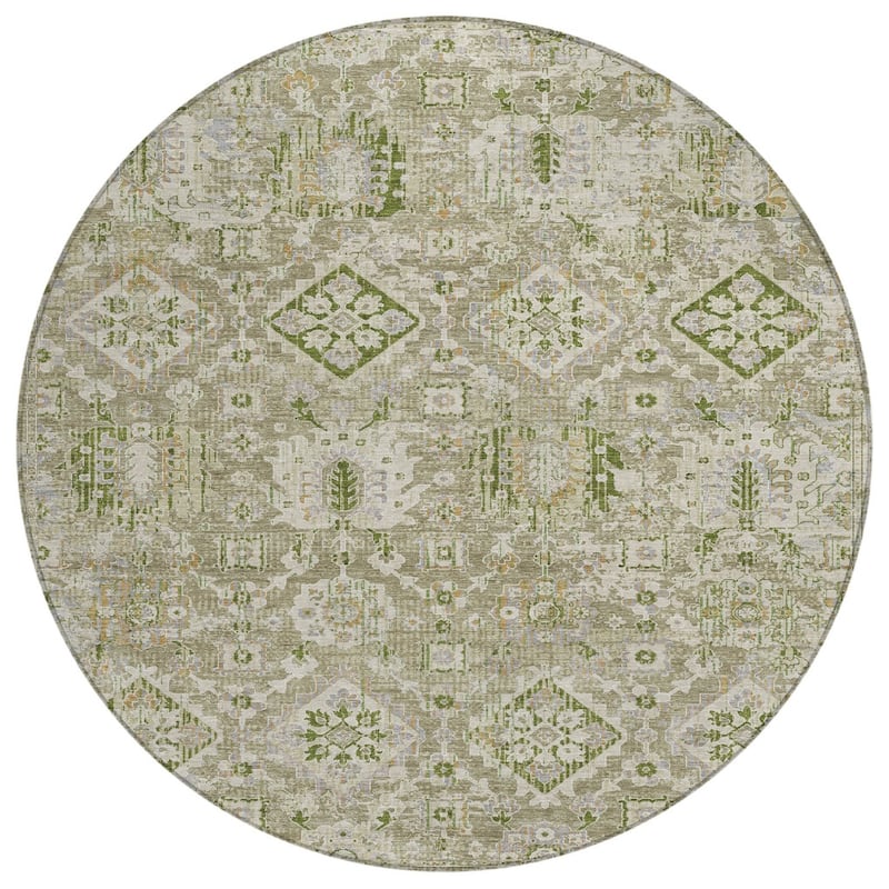 HomeRoots Floral Medallion Traditional Rectangle Outdoor Rug