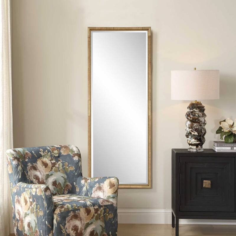 Uttermost Kampar Full Length Rattan Tall Mirror - 29.50" W x 73.63" H x 2.13" D