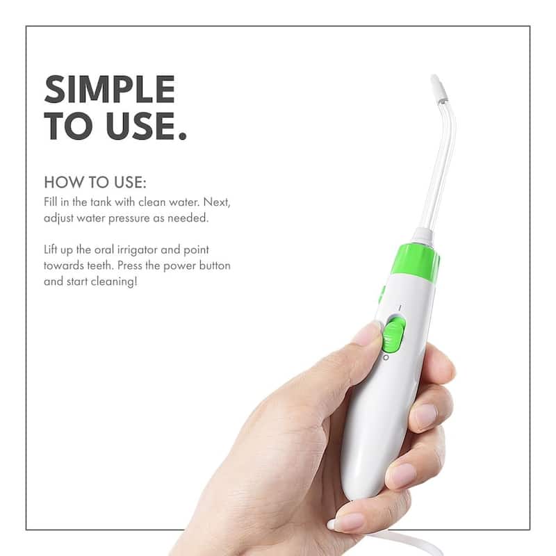 Children's Countertop Portable Water Flosser - Dental Tools for Kids and Children Green - 8 x 5.8 x 4.9
