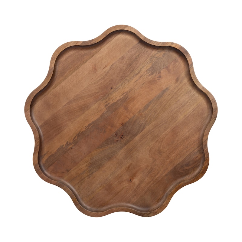 Kate and Laurel Alezar Scallop Wood Coffee Table - 30x30x18