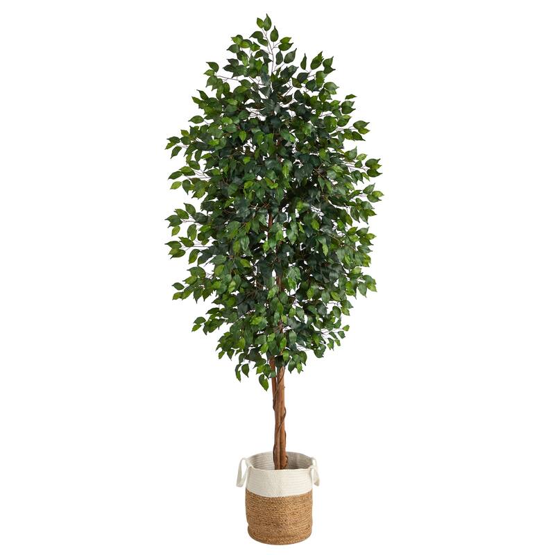 8Ft Artificial Tree City Sleek Faux Greenery Indoor Decor Living Room Office - Green - 61 Inches and Over