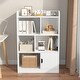 preview thumbnail 1 of 7, Kids Bookcase, Bookshelf with 6 Compartments, Freestanding Shelves for Bedroom, Living Room, Office, Closet, School in White White