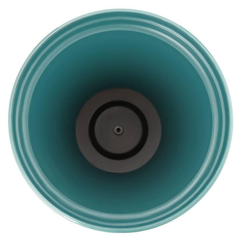 Glitzhome Set of 2 Round Cobalt Blue/Turquoise/Red Faux Ceramic Pot Plastic Planter