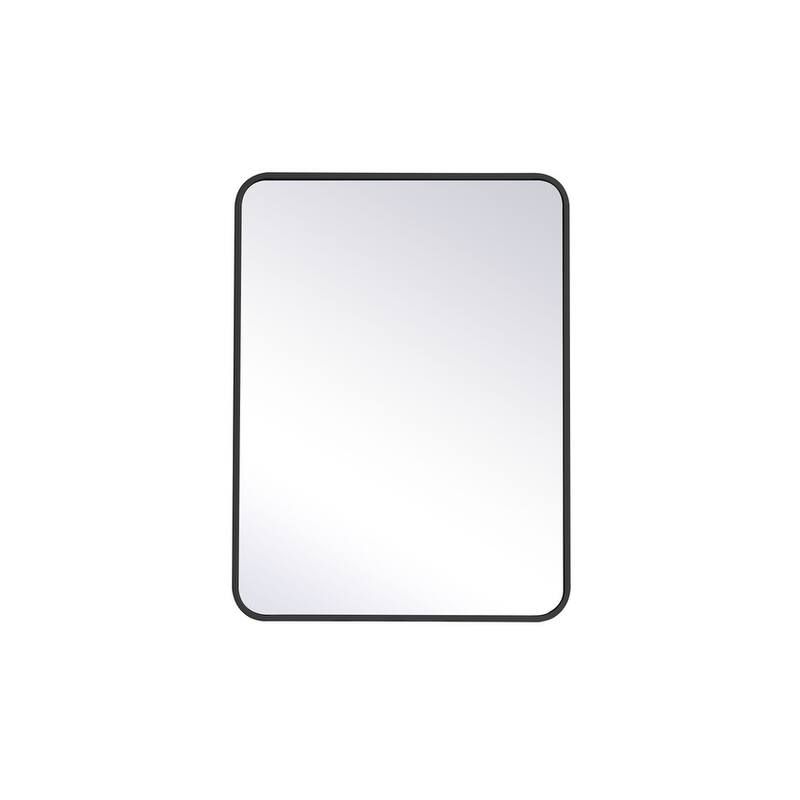 Ezra Soft Corner Metal Rectangular Mirror - 24" x 32" - Black