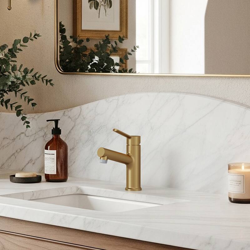 Single Handle Single Hole Bathroom Faucet with Pop‑Up Drain