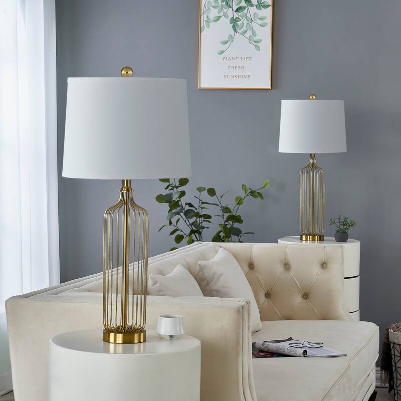 28.57" Metal line Table Lamp Set (Set of 2)