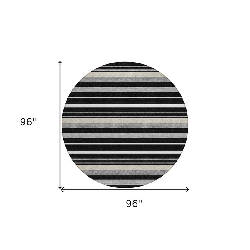 HomeRoots Striped Transitional Rectangle Outdoor Rug