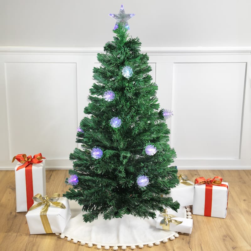 4' Medium Pine Cone Artificial Christmas Tree Multicolor LED - 4 Foot