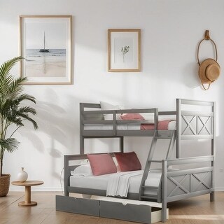 Elegant Twin over Full Bunk Bed with Ladder - Bed Bath & Beyond - 40410454