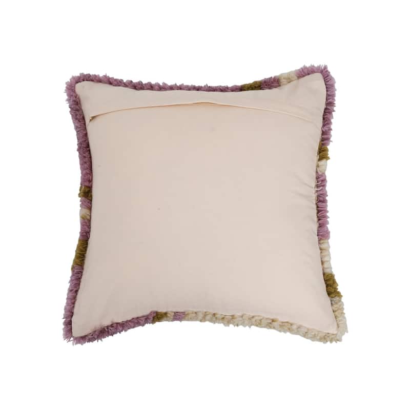 Wool and Cotton Tufted Pillow with Design