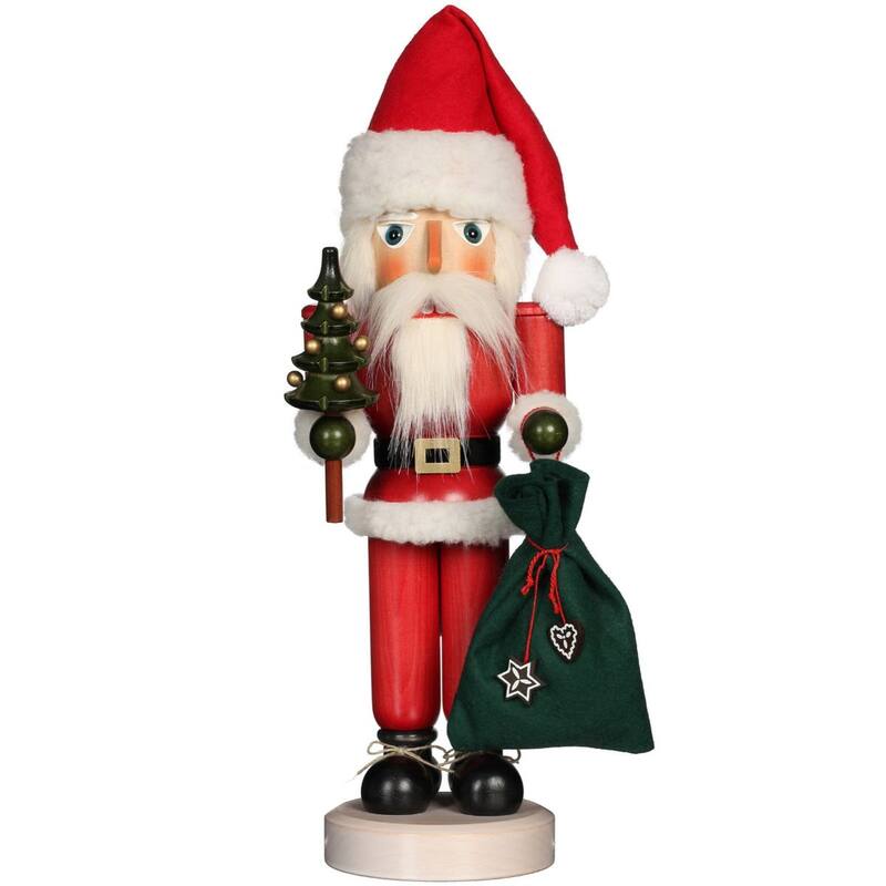 16.5" Free St&ing Christian Ulbricht H&crafted Wooden Santa Nutcracker