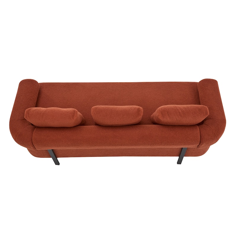 Christopher Knight Home - Leontius Boucle Sofa with Rolled Armrests and 3 Plush Pillows