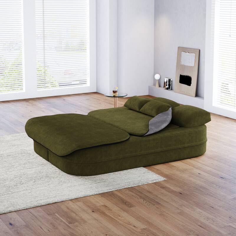 GDFStudio - Willoughby Chenille Foldable Sleeper Sofa Bed with Multi Functional Blanket