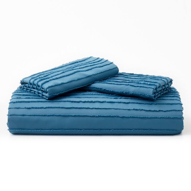 Striped Clipped Jacquard Duvet Cover Set