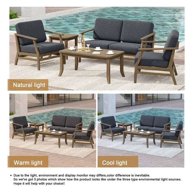Outdoor Conversation Set Patio Chair, Loveseat with Tables