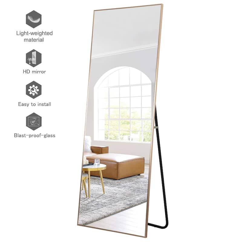 Dovelina Modern Full Length Floor Mirror - Freestanding Vanity Mirror for Bathroom or Living Space