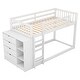 preview thumbnail 7 of 7, Modern Style Solid Construction Twin over Twin Bunk Bed with Attached Cabinet and Shelves Storage.