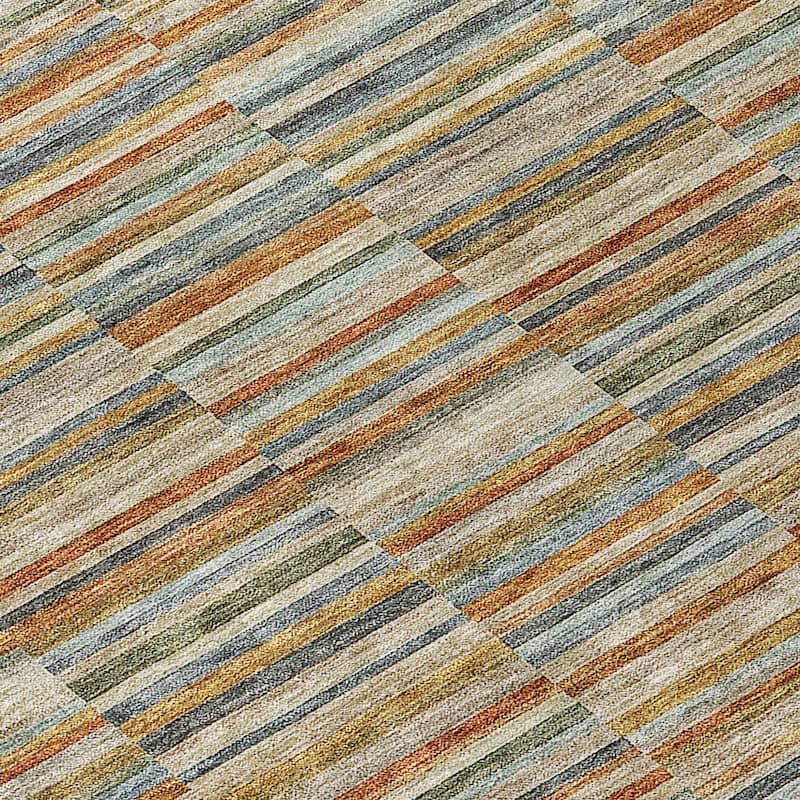 HomeRoots Striped Transitional Rectangle Outdoor Rug