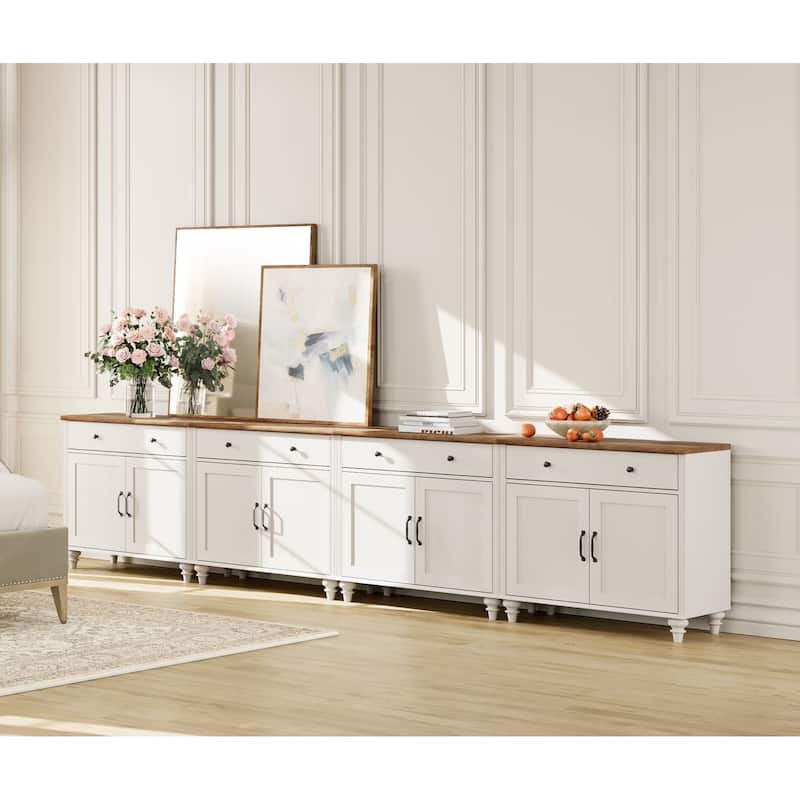 Farmhouse Sideboard, Buffet Cabinet with Storage Cabinets