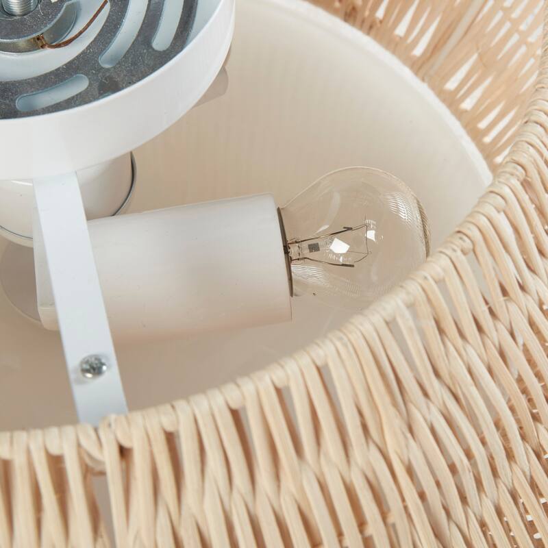 INK+IVY Mililani Boho Bamboo Flush Mount Ceiling Light