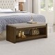 preview thumbnail 10 of 20, 47" Accent Bench with Lower Shelf Shoe Rack, Padded Seating Bench, Bed End Bench with Storage, Removable Cushion