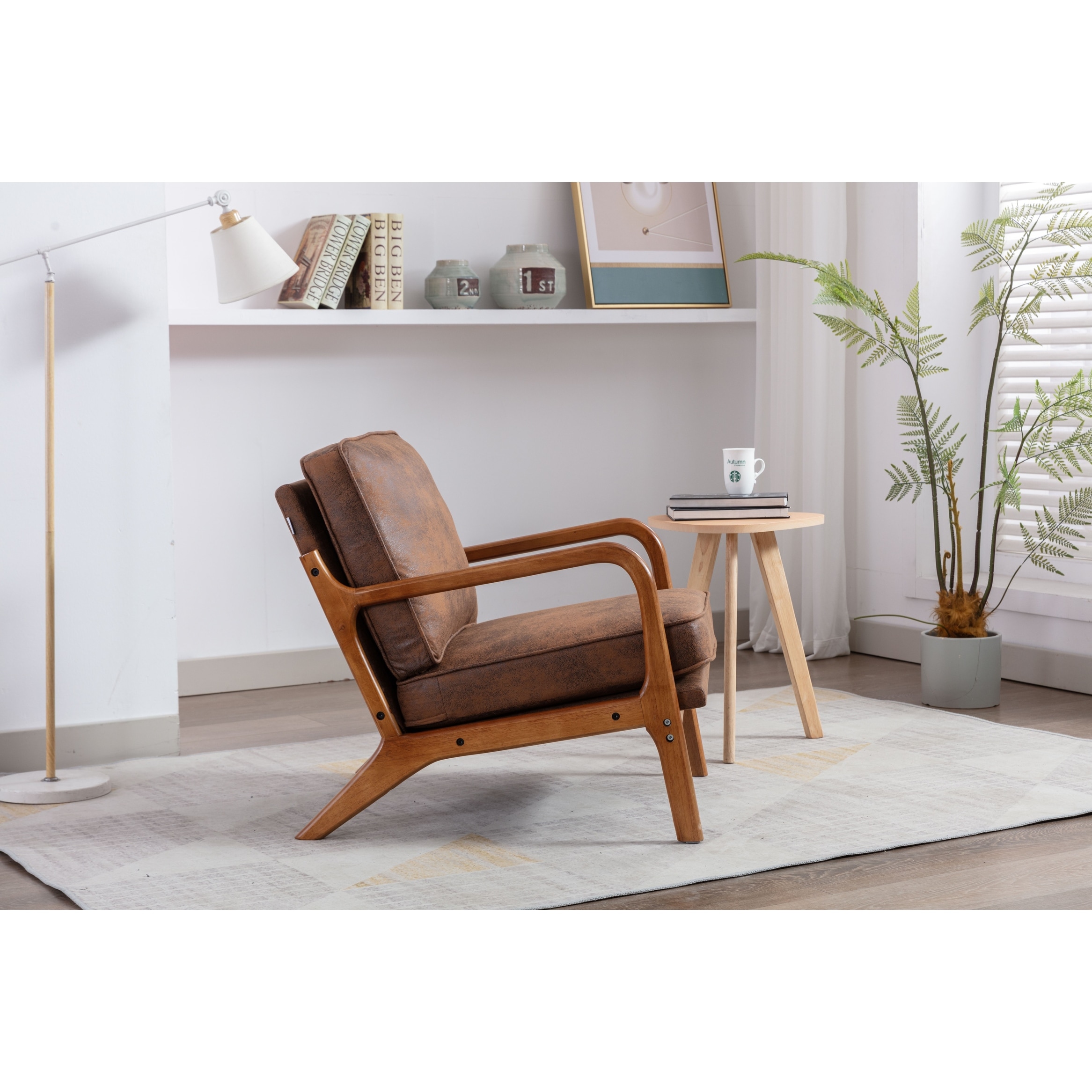 Wooden outlet frame armchair