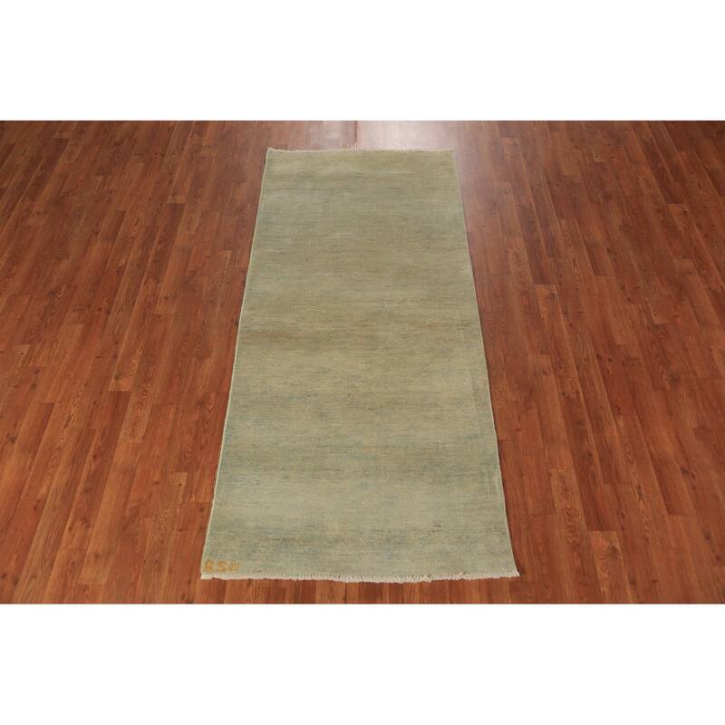 Gabbeh Oriental Runner Rug Hand-Knotted Multi-Color Wool Carpet - 2'10" x 6'7"