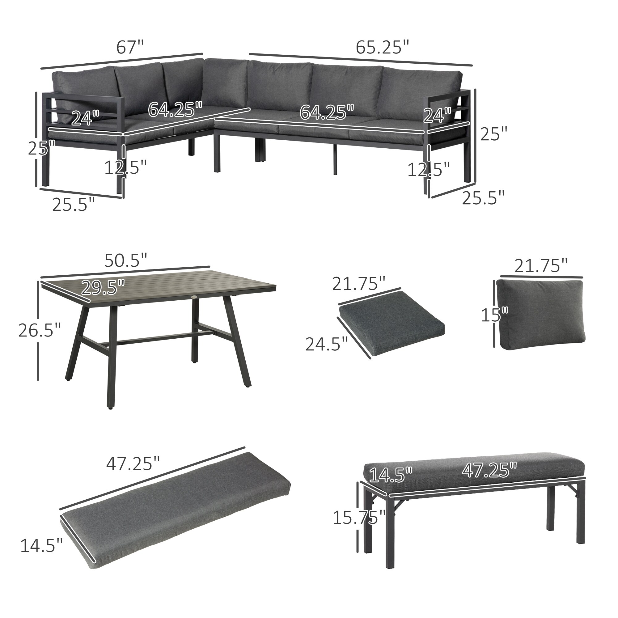 Outsunny aluminium garden on sale furniture