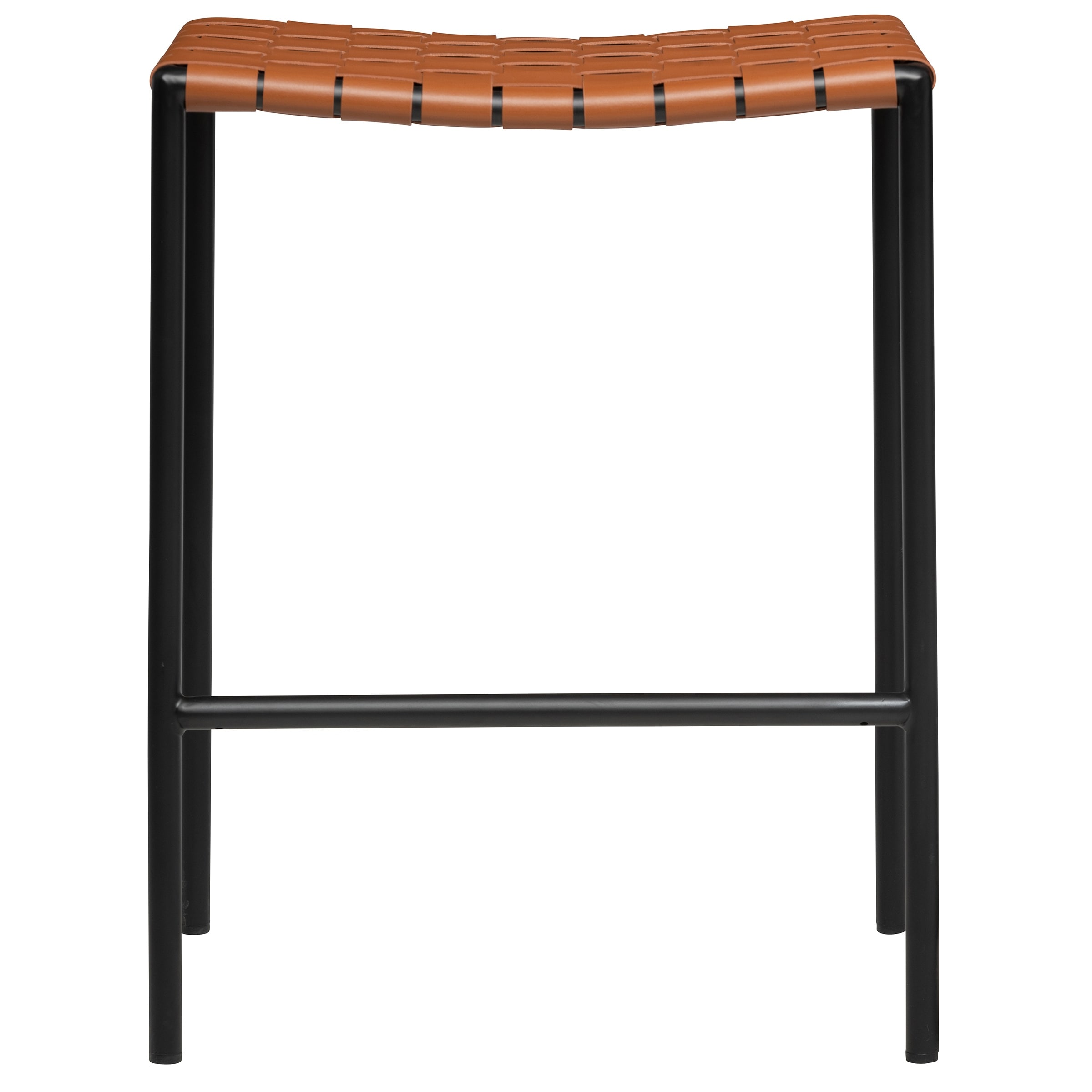 Soho Mid century Modern Leather Weave Backless Bar Stool 26 inch