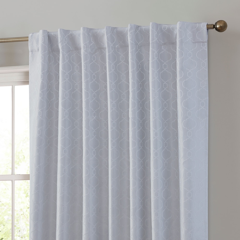 HLC.me Franklin Moroccan 100% Complete Blackout Thermal Insulated Energy Savings Back Tab Rod Pocket Curtain, 2 Panels