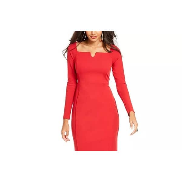 bright red bodycon dress Red Ribbed Spaghetti Strap Bodycon Midi Dress Medium