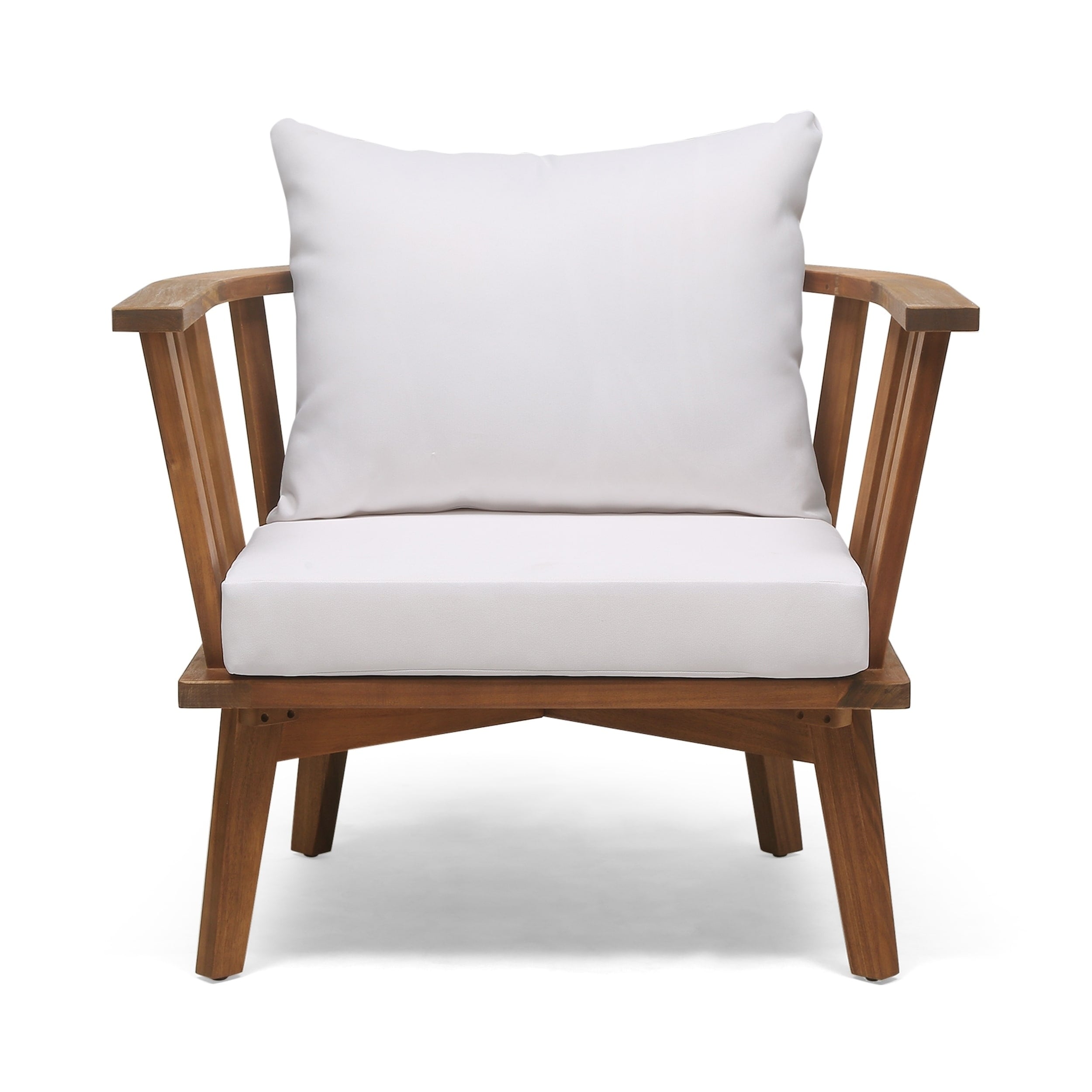 Solano Outdoor Wooden Club Chair with Cushions by Christopher Knight Home