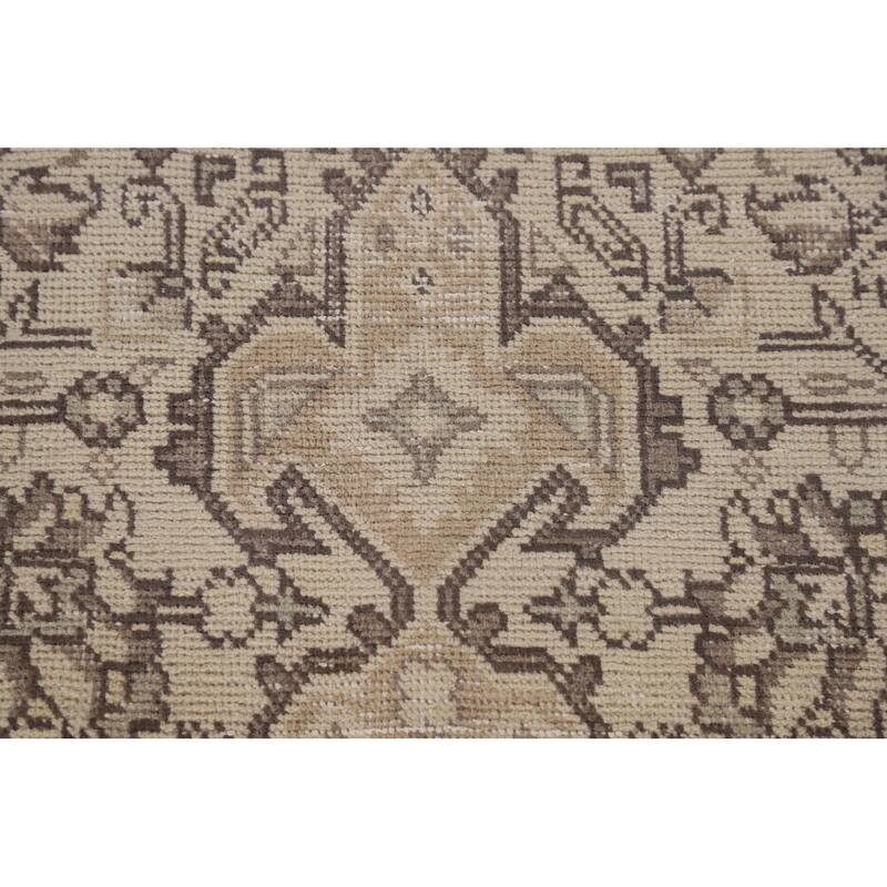 Distressed Tabriz Persian Vintage Rug Handmade Medallion Wool Carpet - 6'5"x 9'6"