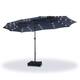 PHI VILLA 15-foot Rectangular Crank Outdoor Market Umbrella with Base Included - Navy+Lights