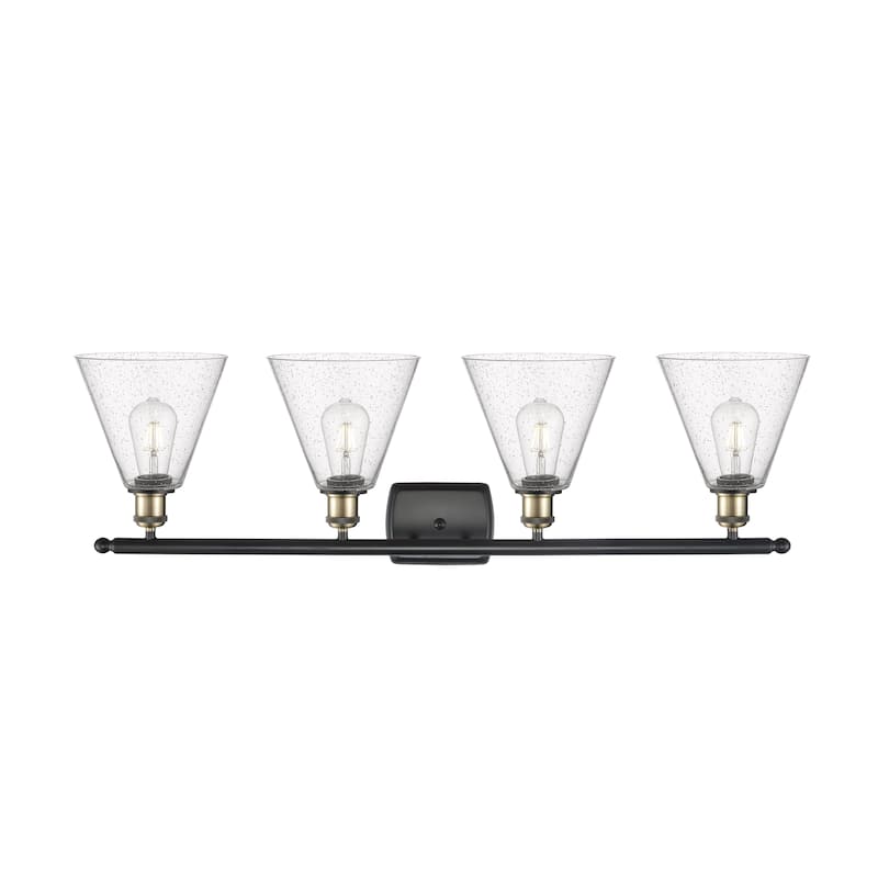 Innovations Lighting Berkshire - 4 Light 38" Bath Vanity Light - Seedy/Black Antique Brass Finish