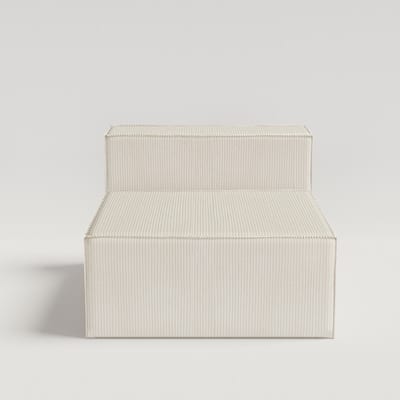Solid Backrest Armless Corduroy Compression Sofa