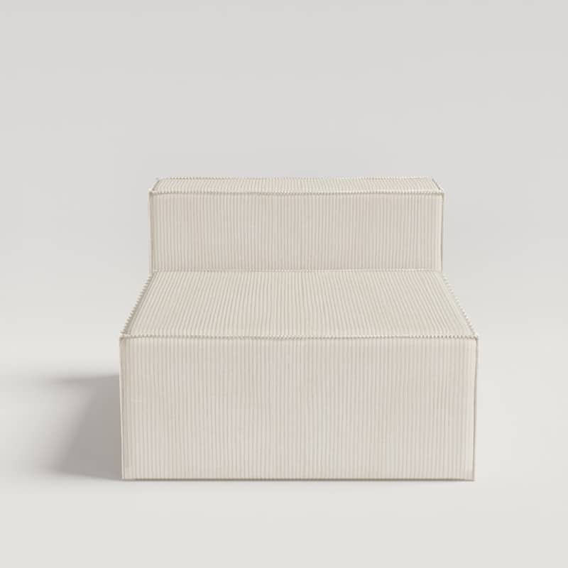 Solid Backrest Armless Corduroy Compression Sofa
