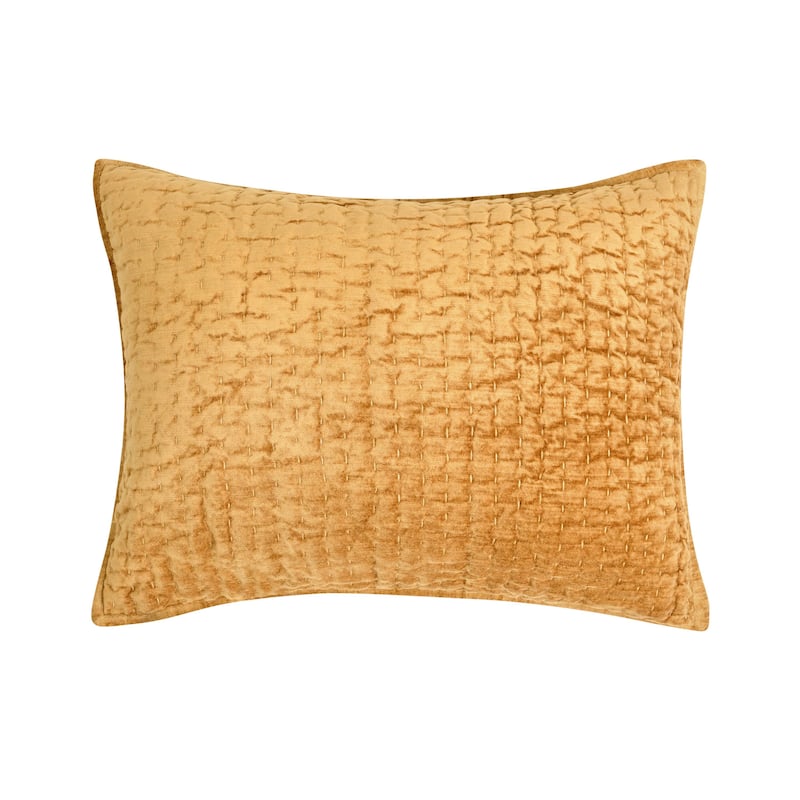 Dimitry Rayon Velvet Sham by Kosas Home - Honey Gold - Standard