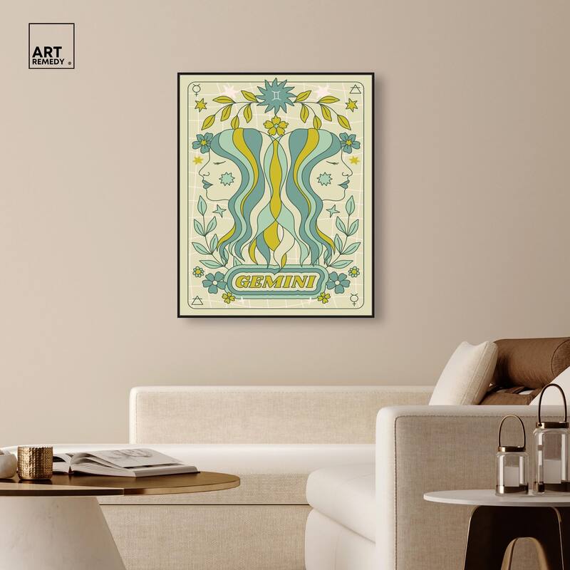 Gemini Stars Card Canvas by Art Remedy