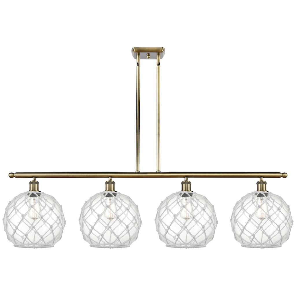 Innovations Lighting Endless Possibilities Ballston - Farmhouse Rope - 4 Light 48" Stem Hung Island Light with 10" Shades