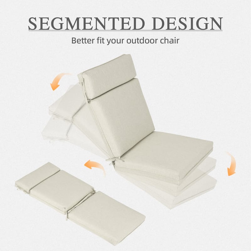 Aoodor Outdoor High Back Dining Chair Cushion Set, 44"x21"x3.2", Set of 2 - 44"x21"x3.2"