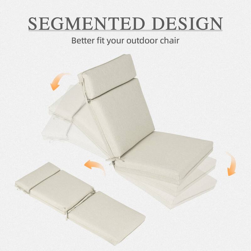 Aoodor Outdoor High Back Dining Chair Cushion Set, 44"x21"x3.2", Set of 4 - 44"x21"x3.2"