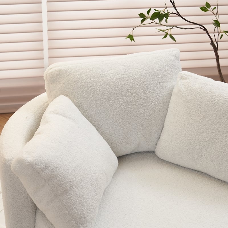 Swivel And Storage Chair With Back Cushion For Living Room