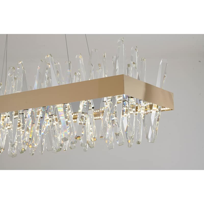 LED Modern Chandelier with Sleek Contemporary Design for Dining Room, Kitchen Island, or Living Room Lighting - 14
