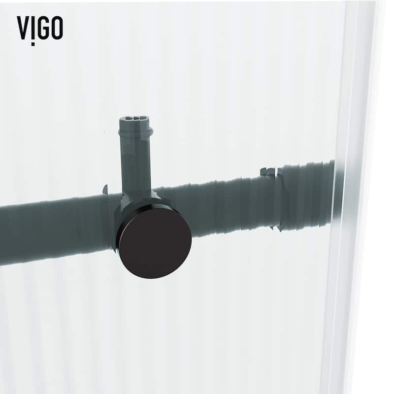 VIGO Elan E-Class 56" to 60" W x 66" H Frameless Sliding Tub Door in Matte Black
