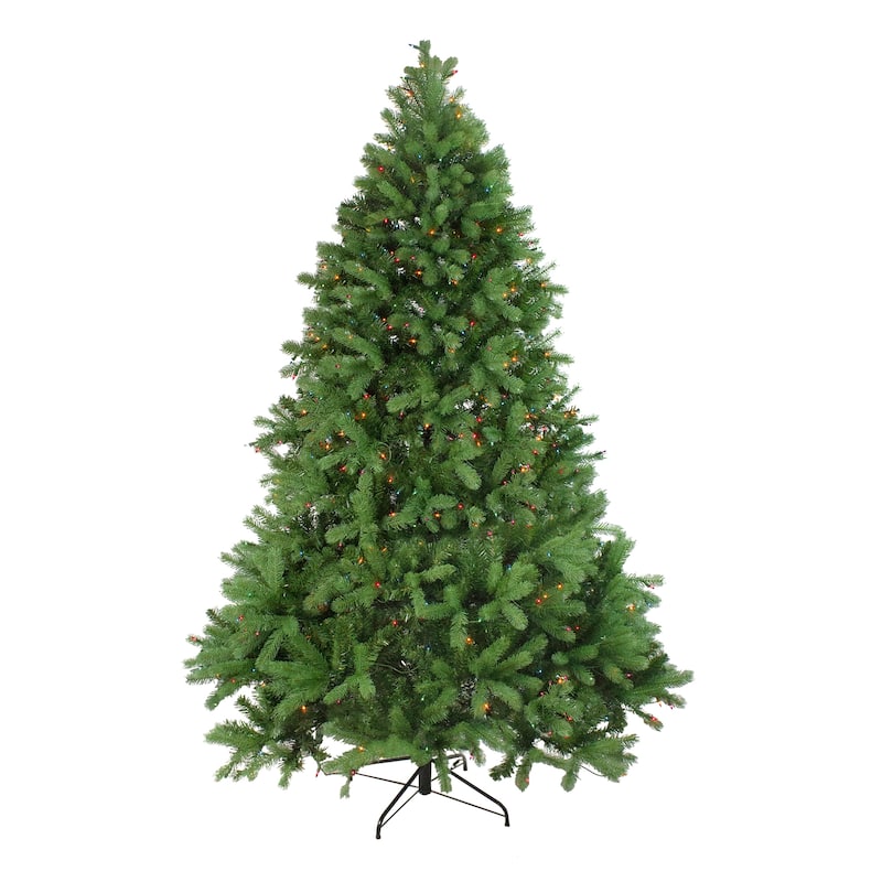 6.5' Noble Fir Full Artificial Christmas Tree Multicolor Lights - 6.5 Foot