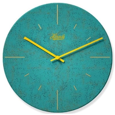 Round Quartz Metal Wall Clock - 12" - Teal Blue