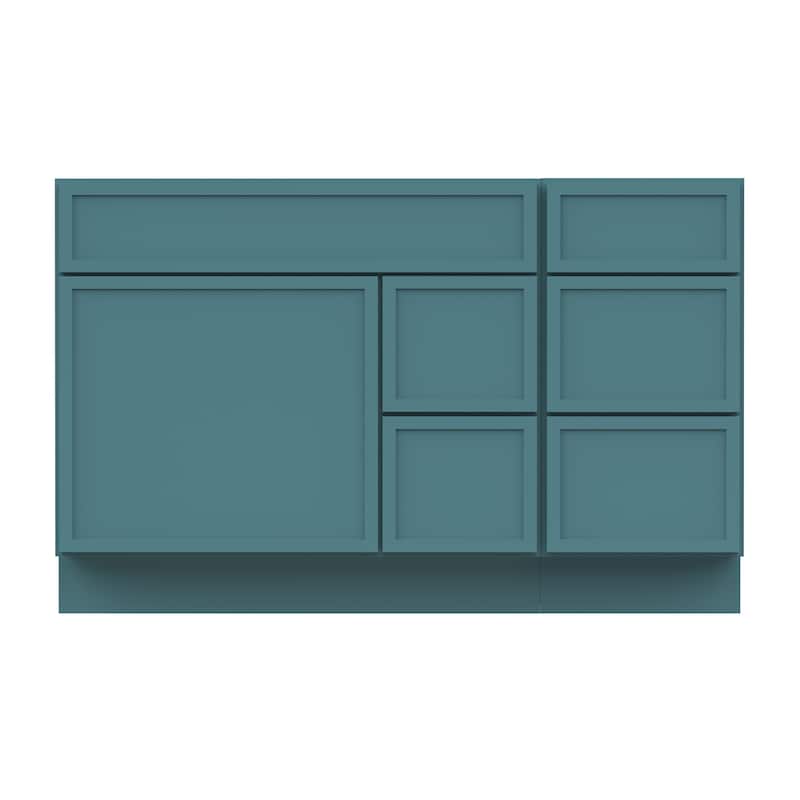 Vanity Art 51" Birch Freestanding Bathroom Vanity Cabinet without Top