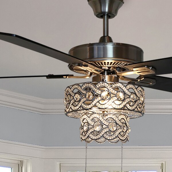 Copper Grove Bailadores 52-in. Beaded Braid LED Ceiling Fan - 52"L x 52"W x 21"H. Opens flyout.